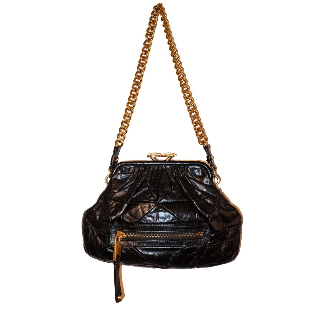 RARE Archival Marc Jacobs Patchwork Little Stam Bag - Black/Gold - 2007